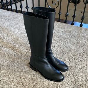 Stuart Weitzman Keelan Black Leather Knee High Boots
